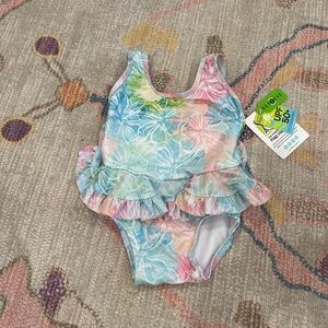 NWT The Original Flap Happy Metallic Floral Swimsuit